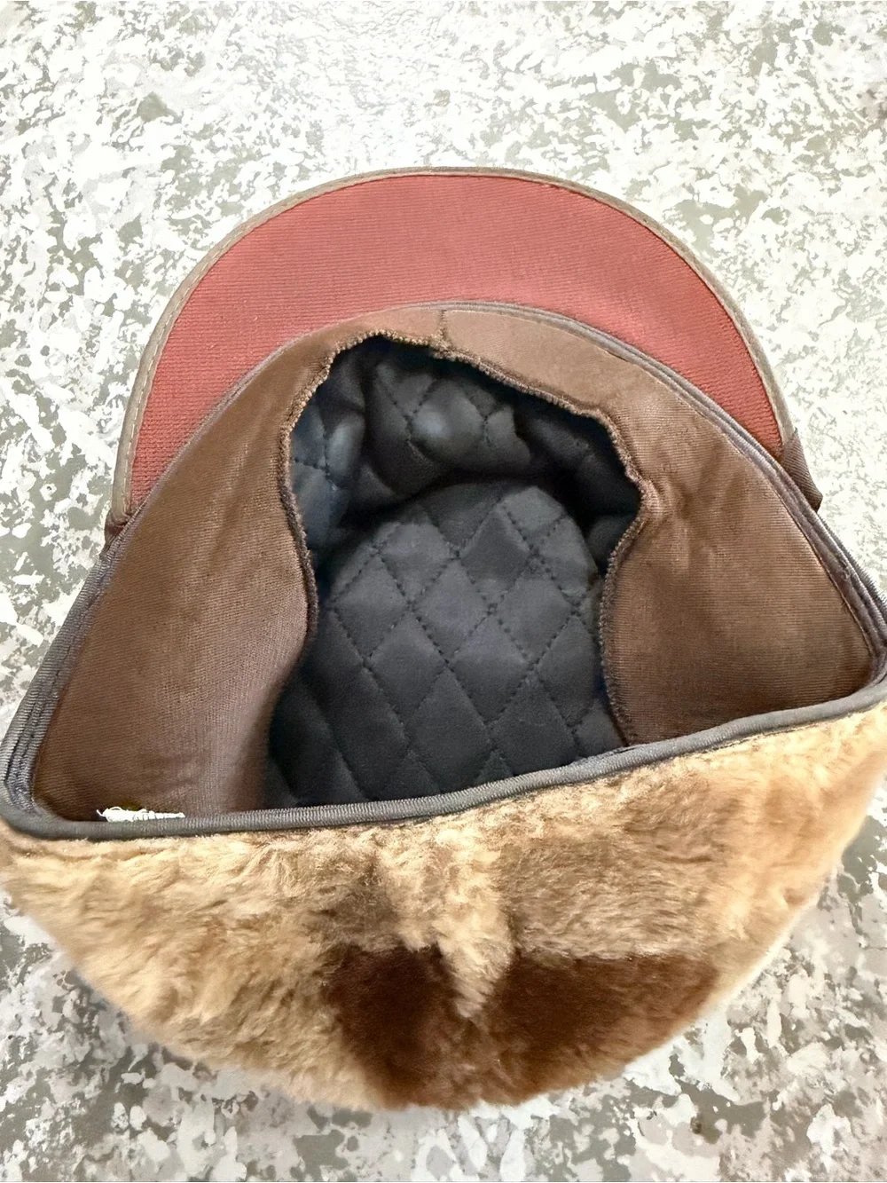 Vintage 1970s Faux Fur Plush Checkered Patchwork Newsboy Applejack Hat
